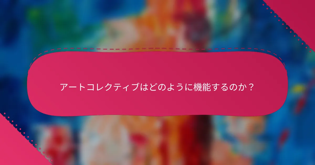 アートコレクティブはどのように機能するのか?