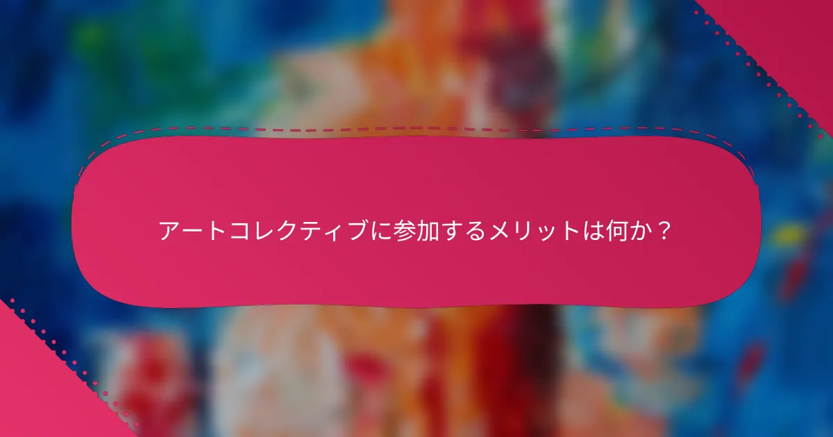 アートコレクティブに参加するメリットは何か?