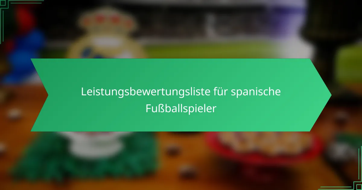Leistungsbewertungsliste für spanische Fußballspieler