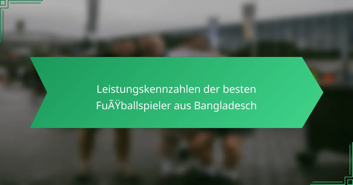 Leistungskennzahlen der besten Fußballspieler aus Bangladesch