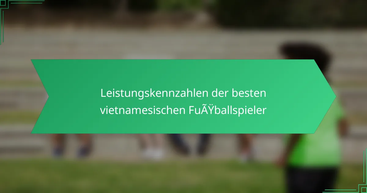 Leistungskennzahlen der besten vietnamesischen Fußballspieler