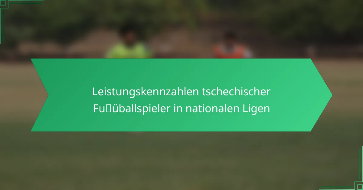 Leistungskennzahlen tschechischer Fußballspieler in nationalen Ligen