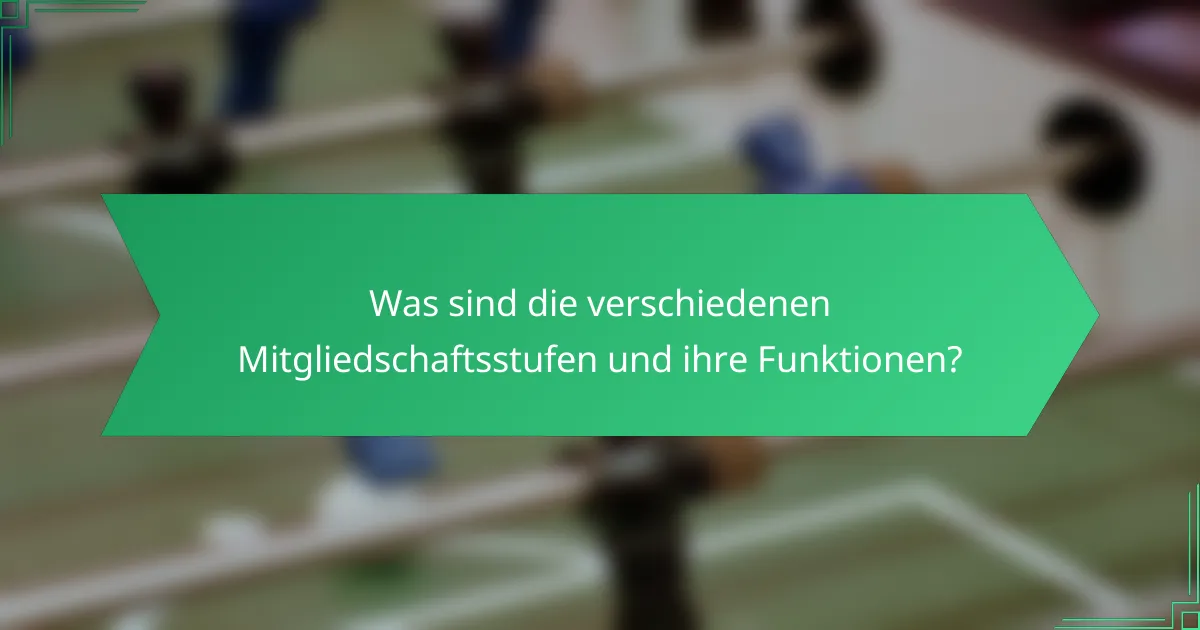Was sind die verschiedenen Mitgliedschaftsstufen und ihre Funktionen?