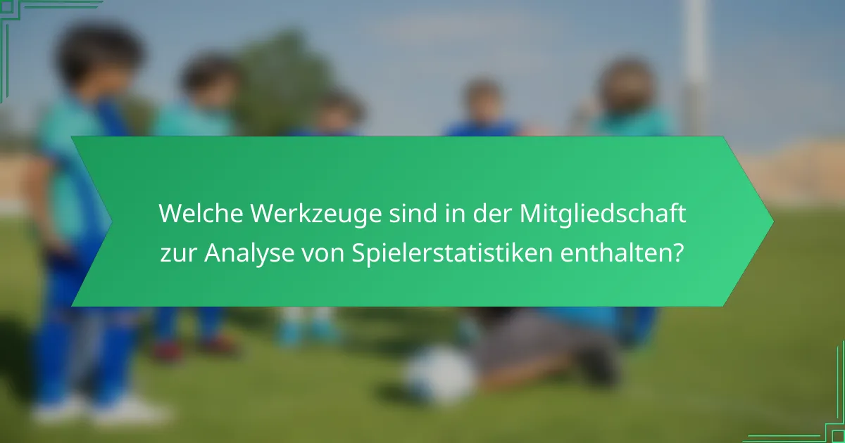 Welche Werkzeuge sind in der Mitgliedschaft zur Analyse von Spielerstatistiken enthalten?