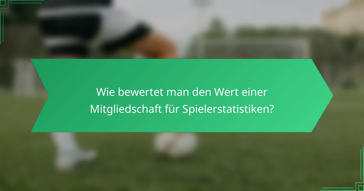 Wie bewertet man den Wert einer Mitgliedschaft für Spielerstatistiken?